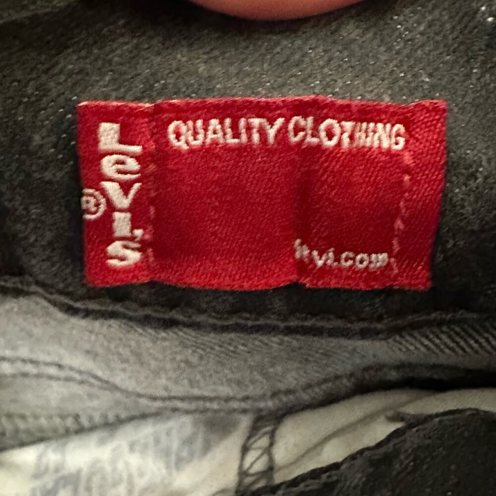 Levis Womens size 12 Calvary Charcoal Black Boot Cut Denim Jeans Flap Pockets - Picture 9 of 10